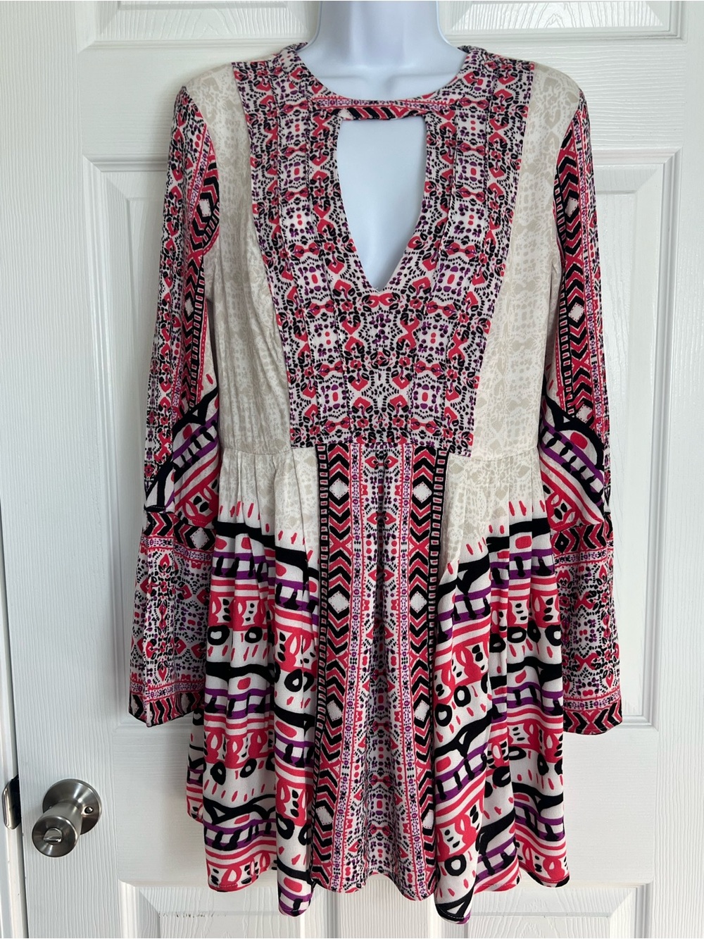 Free People Tegan Border Print Mini Dress Size 6